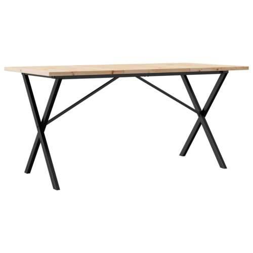 Blagovaonski stol X-oblika 140x80x75,5 cm od borovine i čelik - 140 x 80 x 75.5 cm 1 Oblik slova X x-okvir Cijena
