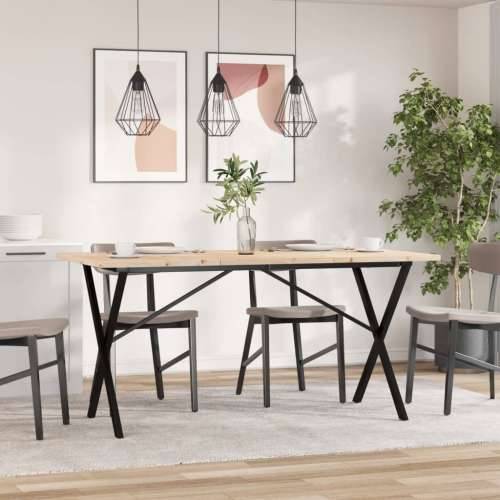 Blagovaonski stol X-oblika 140x80x75,5 cm od borovine i čelik - 140 x 80 x 75.5 cm 1 Oblik slova X x-okvir Cijena