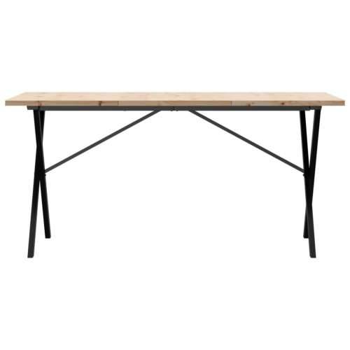 Blagovaonski stol X-oblika 140x80x75,5 cm od borovine i čelik - 140 x 80 x 75.5 cm 1 Oblik slova X x-okvir Cijena