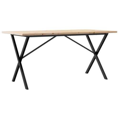 Blagovaonski stol X-oblika 140x80x75,5 cm od borovine i čelik - 140 x 80 x 75.5 cm 1 Oblik slova X x-okvir Cijena