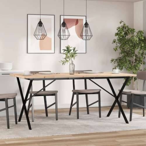 Blagovaonski stol X-oblika 180x90x75,5 cm od borovine i čelik - 180 x 90 x 75.5 cm 1 Oblik slova X x-okvir Cijena