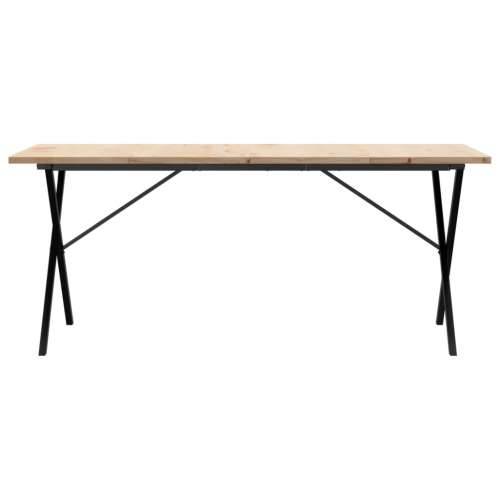 Blagovaonski stol X-oblika 180x90x75,5 cm od borovine i čelik - 180 x 90 x 75.5 cm 1 Oblik slova X x-okvir Cijena