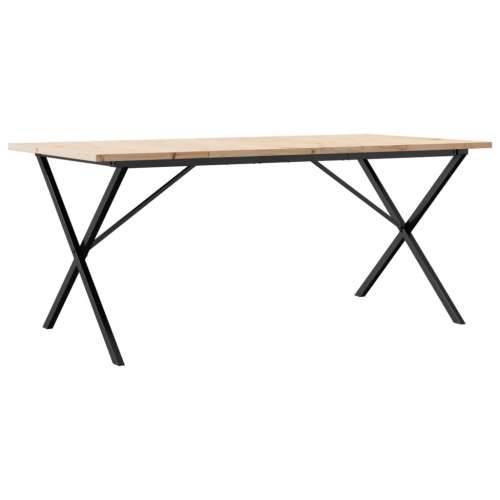Blagovaonski stol X-oblika 180x90x75,5 cm od borovine i čelik - 180 x 90 x 75.5 cm 1 Oblik slova X x-okvir Cijena
