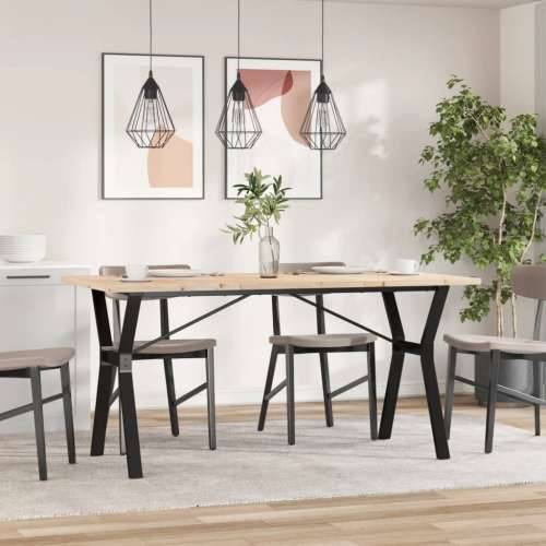 Blagovaonski stol Y-oblika 160x80x75,5 cm od borovine i čelik - 160 x 80 x 75.5 cm 1 Oblik slova Y y-okvir Cijena