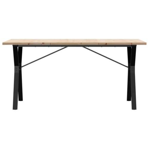 Blagovaonski stol Y-oblika 160x80x75,5 cm od borovine i čelik - 160 x 80 x 75.5 cm 1 Oblik slova Y y-okvir Cijena