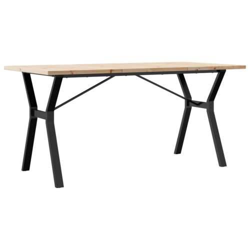 Blagovaonski stol Y-oblika 160x80x75,5 cm od borovine i čelik - 160 x 80 x 75.5 cm 1 Oblik slova Y y-okvir Cijena