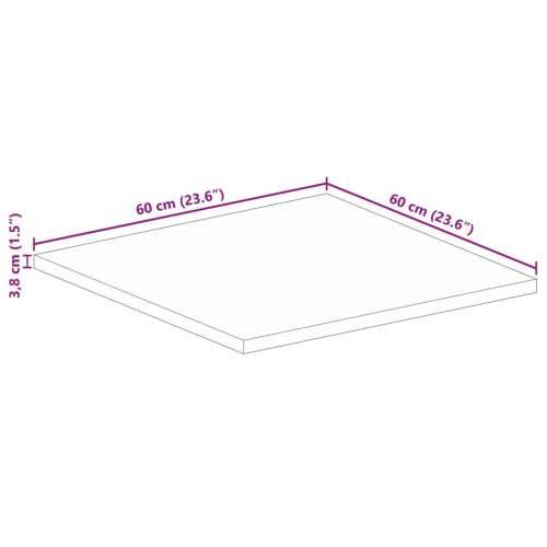 Stolna ploča 60x60x3,8 cm četvrtasta od masivnog drva manga - Drvo manga (završna obrada od hrastovine) 60 x 60 cm 1 38 mm Cijena