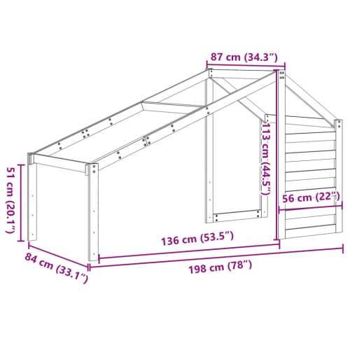 Krov za dječji krevet voštano smeđi 198 x 87 x 113 cm borovina - Voštano smeđa 198 x 87 x 113 cm Cijena