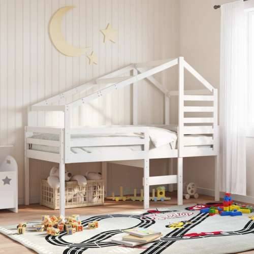 Krov za dječji krevet bijeli 188 x 97 x 113 cm masivna borovina - Bijela 188 x 97 x 113 cm Cijena