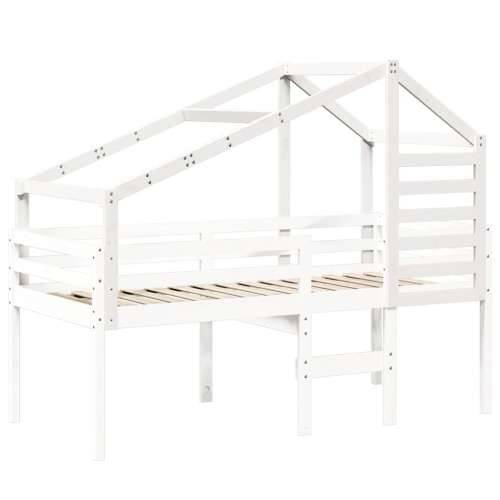 Krov za dječji krevet bijeli 188 x 97 x 113 cm masivna borovina - Bijela 188 x 97 x 113 cm Cijena