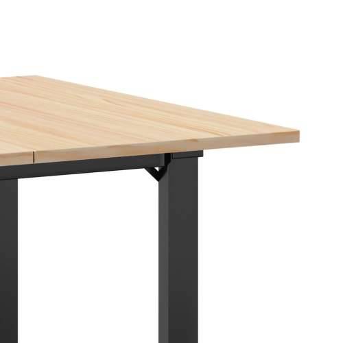 Blagovaonski stol O-oblika 80x80x75 cm od borovine i čelik - 80 x 80 x 75 cm 1 O-oblik O-okvir Cijena