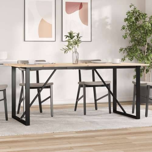 Blagovaonski stol O-oblika 180x90x75 cm od borovine i čelik - 180 x 90 x 75 cm 1 O-oblik O-okvir Cijena