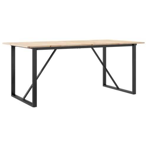 Blagovaonski stol O-oblika 180x90x75 cm od borovine i čelik - 180 x 90 x 75 cm 1 O-oblik O-okvir Cijena