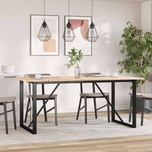 Blagovaonski stol O-oblika 180x90x75 cm od borovine i čelik - 180 x 90 x 75 cm 1 O-oblik O-okvir Cijena