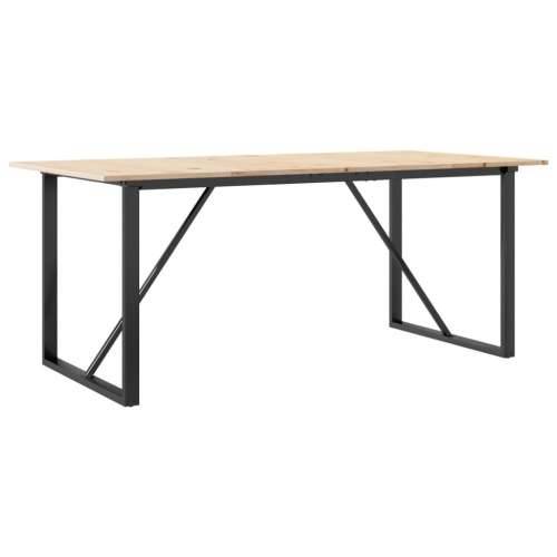Blagovaonski stol O-oblika 180x90x75 cm od borovine i čelik - 180 x 90 x 75 cm 1 O-oblik O-okvir Cijena