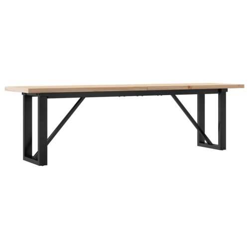 Stolić za kavu O-oblika 160x40x45,5 cm od borovine i čelik - 160 x 40 x 45.5 cm 1 O-oblik O-okvir Cijena