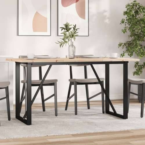 Blagovaonski stol O-oblika 160x80x75,5 cm od borovine i čelik - 160 x 80 x 75.5 cm 1 O-oblik O-okvir Cijena