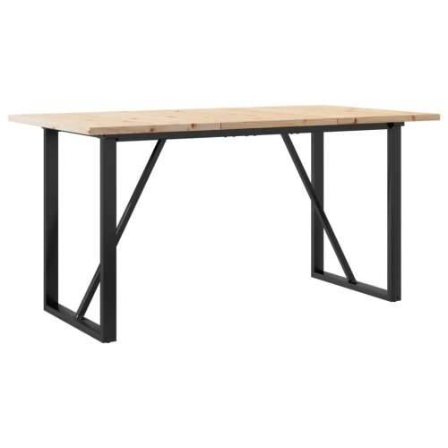 Blagovaonski stol O-oblika 160x80x75,5 cm od borovine i čelik - 160 x 80 x 75.5 cm 1 O-oblik O-okvir Cijena