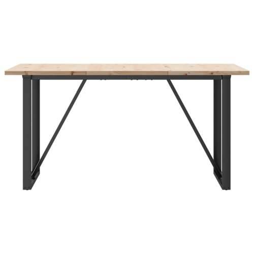 Blagovaonski stol O-oblika 160x80x75,5 cm od borovine i čelik - 160 x 80 x 75.5 cm 1 O-oblik O-okvir Cijena