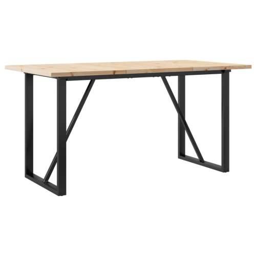 Blagovaonski stol O-oblika 160x80x75,5 cm od borovine i čelik - 160 x 80 x 75.5 cm 1 O-oblik O-okvir Cijena
