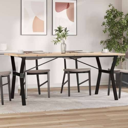 Blagovaonski stol Y-oblika 180x90x75,5 cm od borovine i čelik - 180 x 90 x 75.5 cm 1 Oblik slova Y y-okvir Cijena