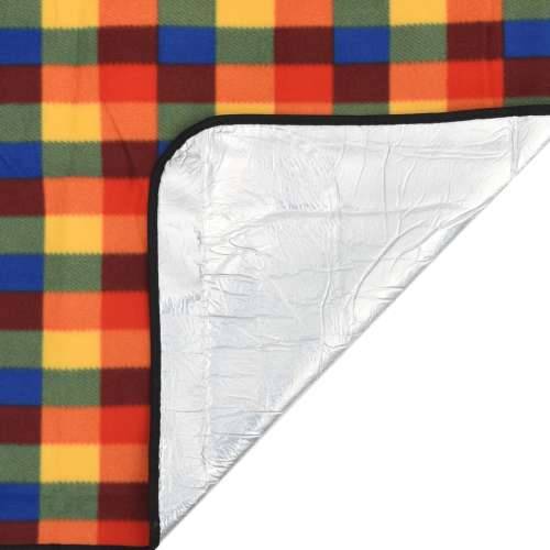 Deka za piknik sklopiva višebojna karirana 200x150cm baršunasta - Šareni 200 x 150 cm Cijena