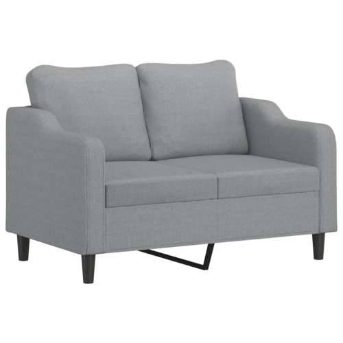 3-dijelni set sofa s jastucima svjetlosivi od tkanine - Svjetlosiva s jastučićima i tabureom Cijena