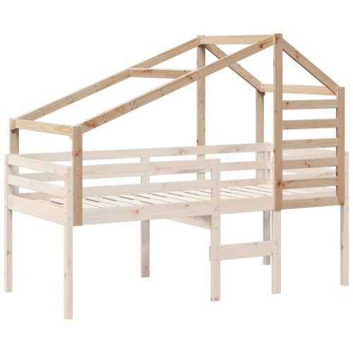 Krov za dječji krevet 198 x 87 x 113 cm od masivne borovine - Prirodna 198 x 87 x 113 cm Cijena