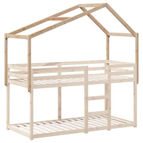Krov za dječji krevet 213 x 95,5 x 144,5 cm od masivne borovine - Prirodna 213 x 95.5 x 144.5 cm Cijena