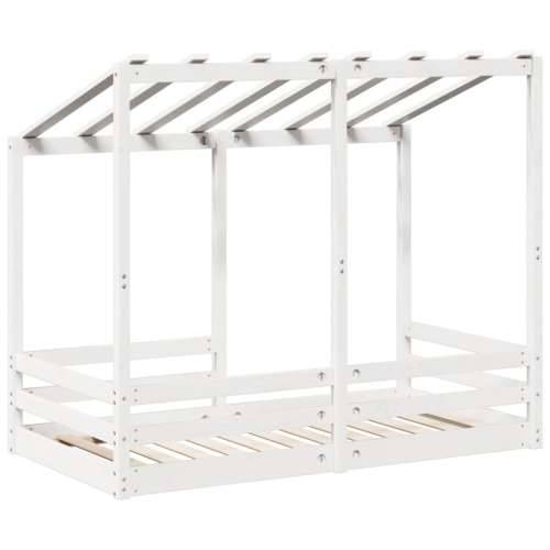 Dječji krevet s krovom bijeli 70 x 140 cm od masivne borovine - Bijela 70 x 140 cm Cijena