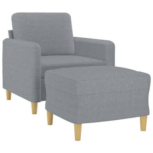 Fotelja s tabureom svjetlosiva 60 cm od tkanine - Svjetlosiva Cijena