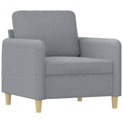 Fotelja s tabureom svjetlosiva 60 cm od tkanine - Svjetlosiva Cijena