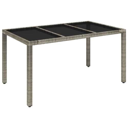 Vrtna garnitura - 5-dijelni vrtni blagovaonski set sivi od poliratana - Siva Dužina stola 150 cm 4 Cijena