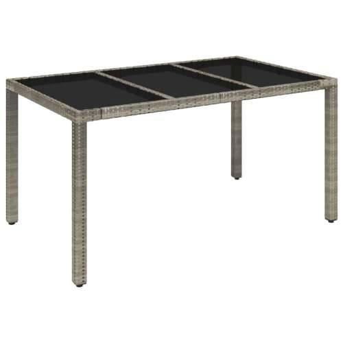 Vrtna garnitura - 7-dijelni vrtni blagovaonski set sivi od poliratana - Siva Dužina stola 150 cm 6 Cijena
