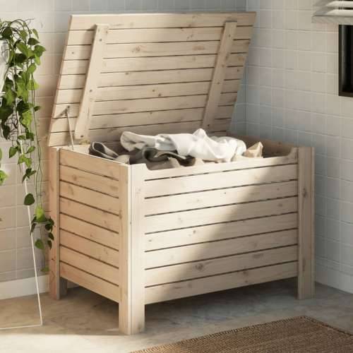 Kutija za pohranu s poklopcem RANA 80x49x54 cm masivna borovina - Prirodna 80 x 49 x 54 cm 1 vodoravne pruge Cijena