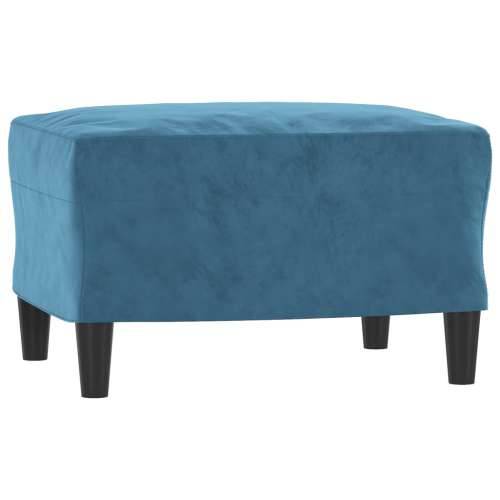 Trosjed s tabureom plavi 180 cm baršunasti - Plava Cijena