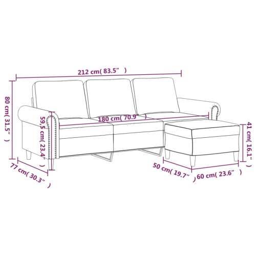 Trosjed s tabureom plavi 180 cm baršunasti - Plava Cijena
