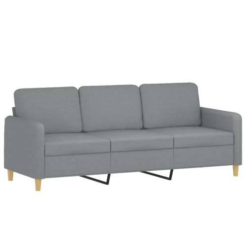 3-dijelni set sofa s jastucima svjetlosivi od tkanine - Svjetlosiva s jastucima i tabureom Cijena