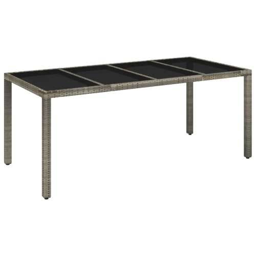 Vrtna garnitura - 7-dijelni vrtni blagovaonski set sivi od poliratana - Siva Dužina stola 190 cm 6 Cijena