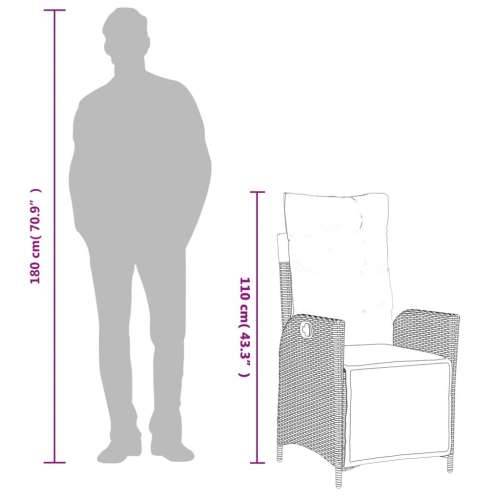 Vrtna garnitura - 7-dijelni vrtni blagovaonski set sivi od poliratana - Siva Dužina stola 190 cm 6 Cijena