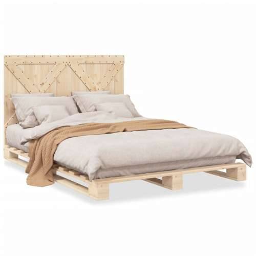 Okvir za krevet s uzglavljem 140x200 cm od masivne borovine - Prirodna 140 x 200 cm Ne with cross headboard Cijena