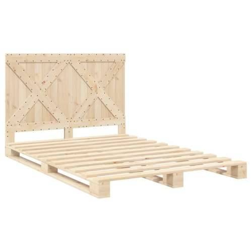 Okvir za krevet s uzglavljem 140x200 cm od masivne borovine - Prirodna 140 x 200 cm Ne with cross headboard Cijena