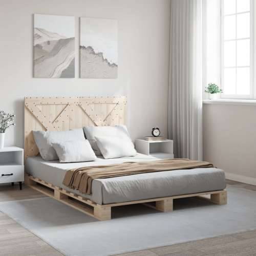 Okvir za krevet s uzglavljem 140x200 cm od masivne borovine - Prirodna 140 x 200 cm Ne with cross headboard Cijena