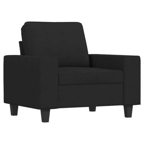 Fotelja s tabureom crna 60 cm od tkanine - Crna Cijena