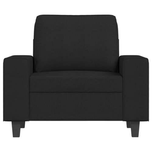 Fotelja s tabureom crna 60 cm od tkanine - Crna Cijena