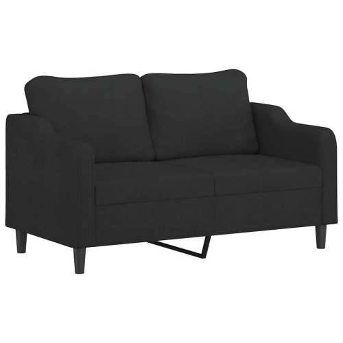 3-dijelni set sofa s jastucima crni od tkanine - Crna s jastučićima i tabureom Cijena