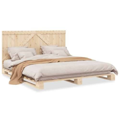 Okvir kreveta s uzglavljem 200 x 200 cm od masivne borovine - Prirodna 200 x 200 cm Ne with triangle headboard Cijena
