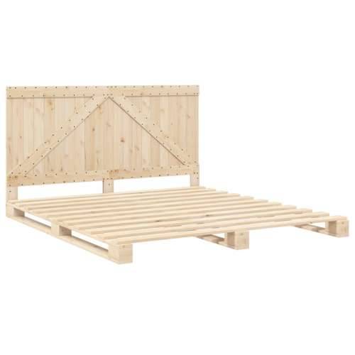 Okvir kreveta s uzglavljem 200 x 200 cm od masivne borovine - Prirodna 200 x 200 cm Ne with triangle headboard Cijena