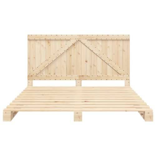 Okvir kreveta s uzglavljem 200 x 200 cm od masivne borovine - Prirodna 200 x 200 cm Ne with triangle headboard Cijena