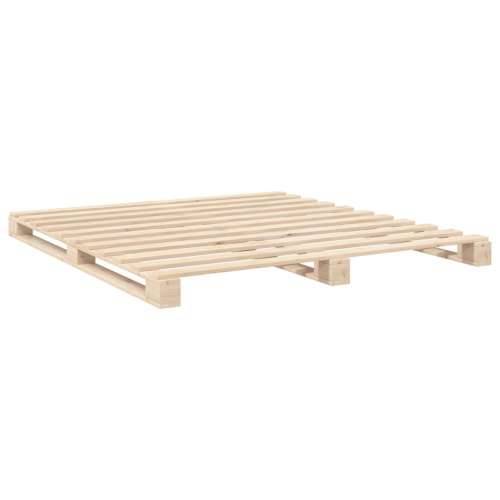 Okvir kreveta s uzglavljem 200 x 200 cm od masivne borovine - Prirodna 200 x 200 cm Ne with triangle headboard Cijena